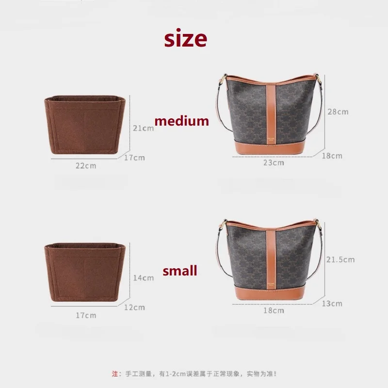 Bag Organizer Insert For Celine Triomphe Bucket Makeup Divider Shaper Protector Compartment Inner Bag