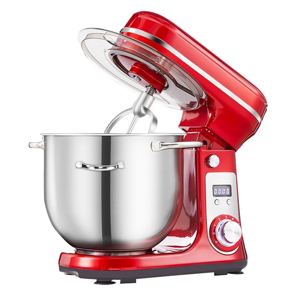 BioloMix BM601 1200W Kitchen Food Stand Mixer, Cream Egg Whisk, Cake Dough Kneader, 6L Capacity, Stainless Steel Bowl