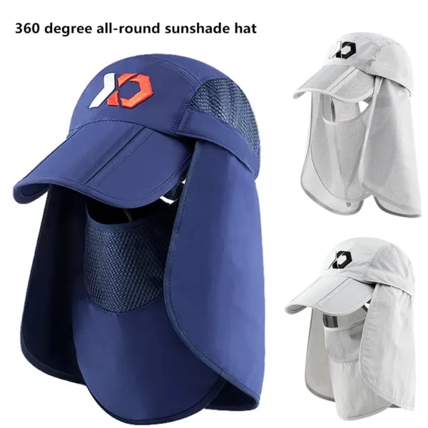 Neck protection sun hat, quick drying sun hat, fishing bike, mountaineering, men's detachable face mask, women's hat, outdoor