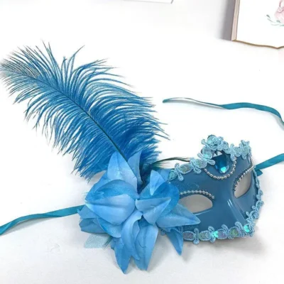 Venice Adult Masquerade Princess Mask Women Luxury Peacock Feathers Half Face Mask Party Performance Carnival Cosplay Costume