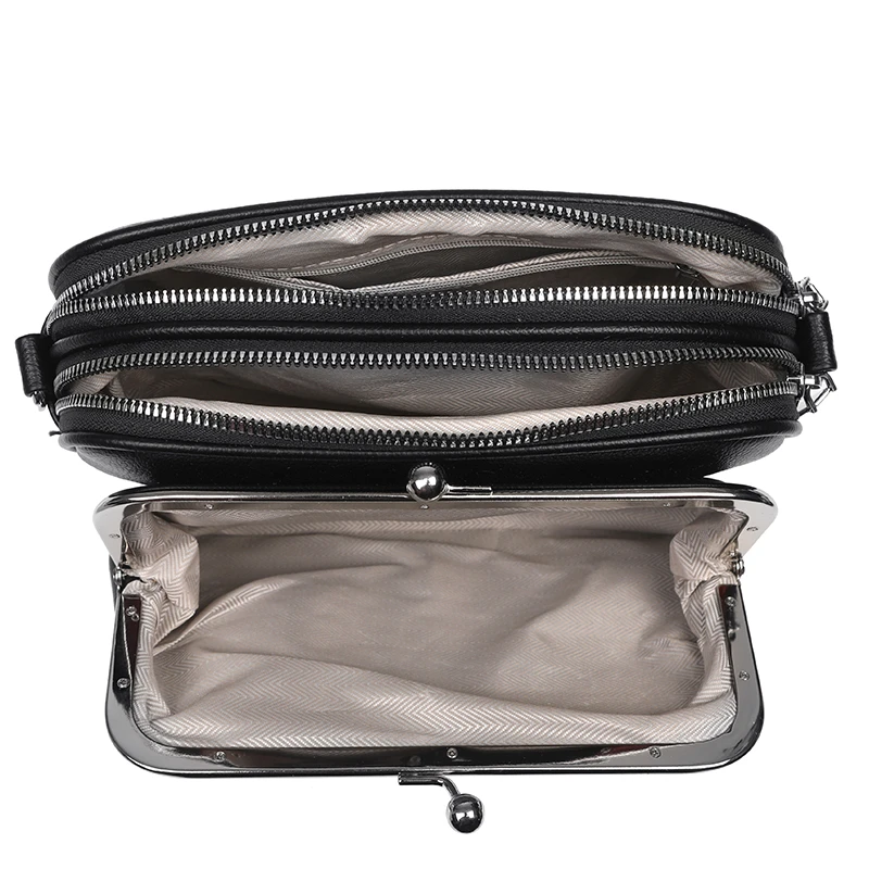 Elegant Shoulder Bag for Women Soft Leather Crossbody Bags Designer Multiple Pockets Messenger Bag Ladies Purses and Handbags
