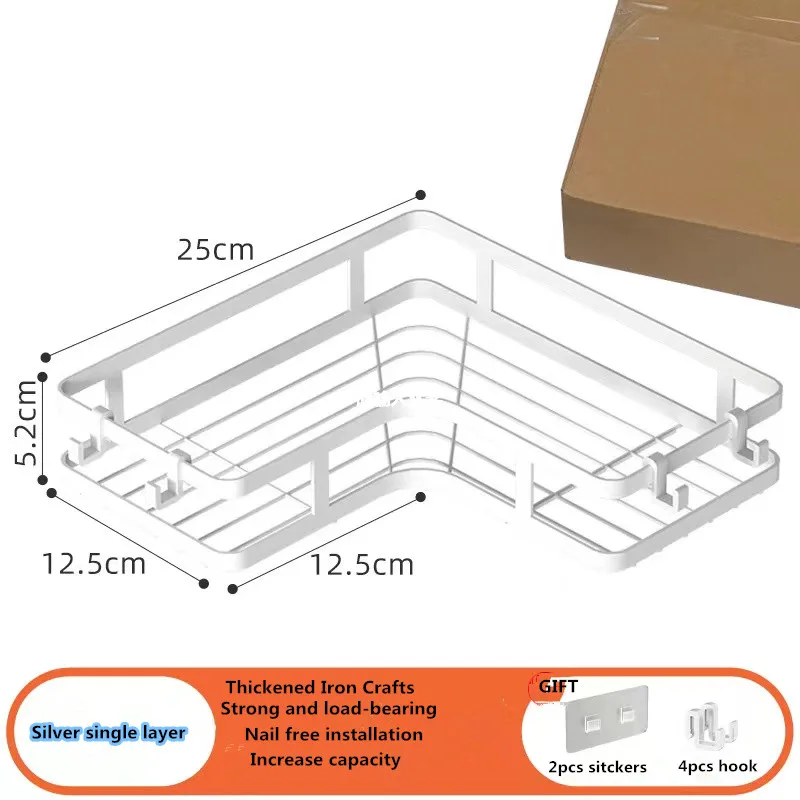Luxury Acrylic Bathroom Shelf without Drilling Corner Shelf For Shower Kitchen Toilet Skincare Organizer Bathroom Accessories