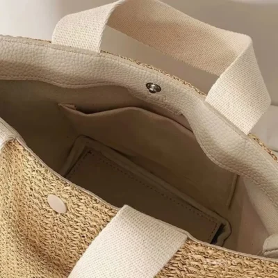 1 Pcs Casual Rattan Women Handbags Summer Beach Straw Bags Wicker Woven Female Totes Large Capacity Lady Buckets Travel Bag