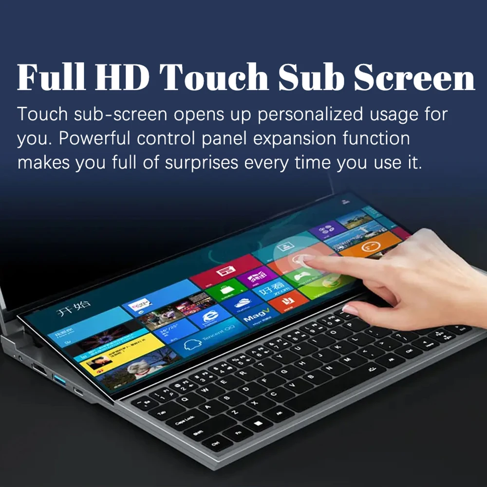 Dual-screen Laptop 14 inch Touch LCD 32GB/16GB/8GB RAM 2TB/1TB/512GB SSD  I7 9th Generation 6 Cores Gaming Laptops Notebook