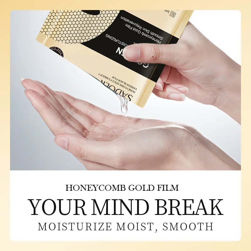 5/10pcs SADOER 24K Golden Face Mask Moisturizing Face skincare Firming Nourishing Smooth Skin Rejuvenation Facial Masks