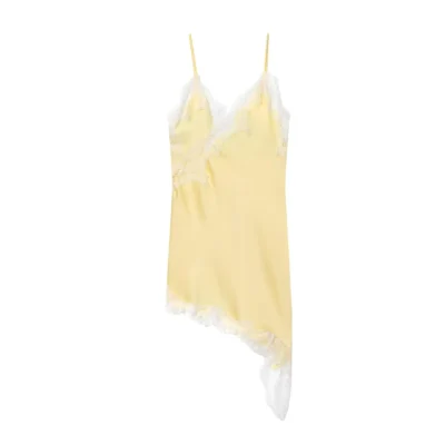 MUJER Lace Slip Mini Dress Women Satin Backless Summer Dress Woman Asymmetric Party Women's Dress Sexy Beach Dresses for Women