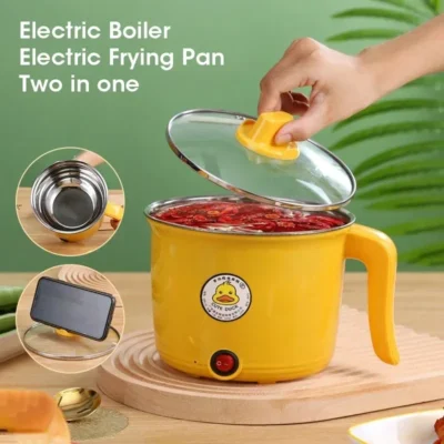 1.8L Non-stick Electric Hot Pot - Multifunctional Kitchen Appliance for Easy Cleaning Safe Cooking for Students 1-2 People Dorm