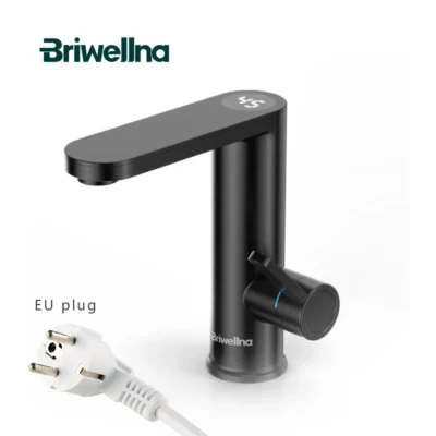 Briwellna 3400W 220V Electric Water Heater Tap 2 in 1 Basin Tap Tankless Instant Hot Water Faucet Heater Cold Heating Faucet