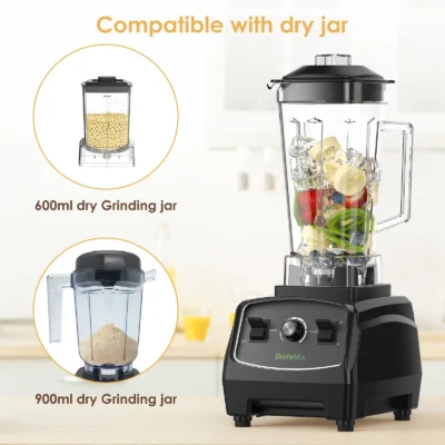 Biolomix BPA Free 3HP Blender 2200W High Power Food Processor Ice Smoothie Fruit Blender
