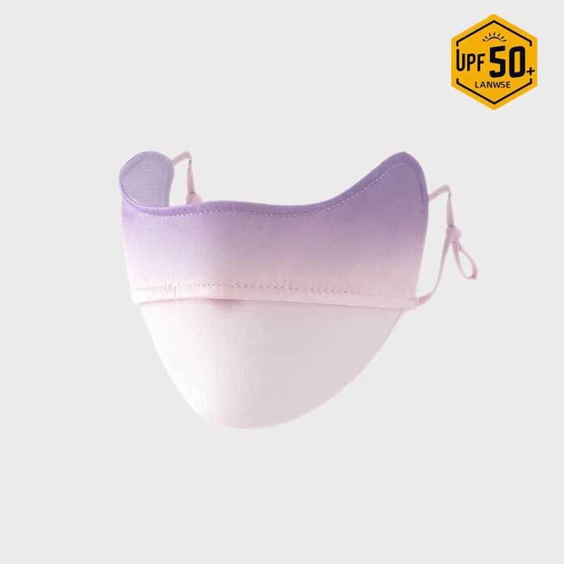 Gradient Ice Silk Face Mask Uv Sun Protection Summer Adjustable Breathable Men Women Outdoor Running Cycling Sports Mask