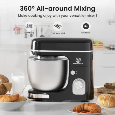 SUPERLEX 5L Stand Mixer 1300W Food Blender Silent Design Versatile Speed Control ABS housing paired With Bowl Stainless Mixer