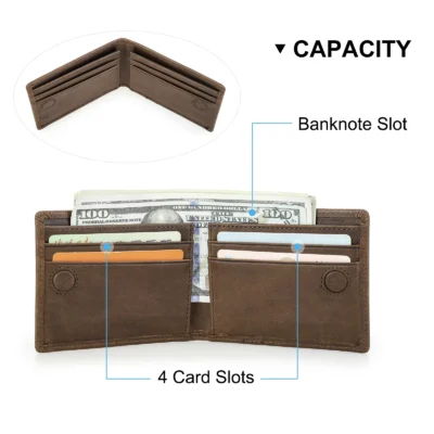 Genuine Leather Small Wallet for Men Casual Card Holder Slim Wallets Bifold Design Male Purse Luxury Money Bag Mini Wallet Thin