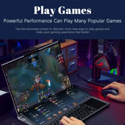 Dual-screen Laptop 14 inch Touch LCD 32GB/16GB/8GB RAM 2TB/1TB/512GB SSD  I7 9th Generation 6 Cores Gaming Laptops Notebook