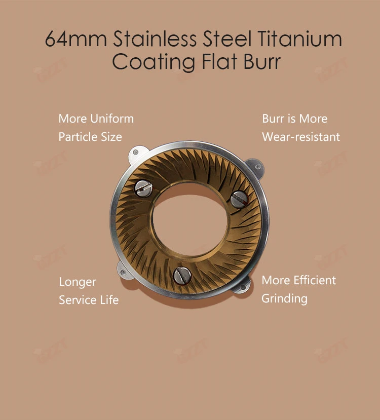 GZZT GF64 Espresso Coffee Bean Grinder 64mm Titanium Burr SOE/Single Origin Bean Grinder Premium Bean Professional Grinder
