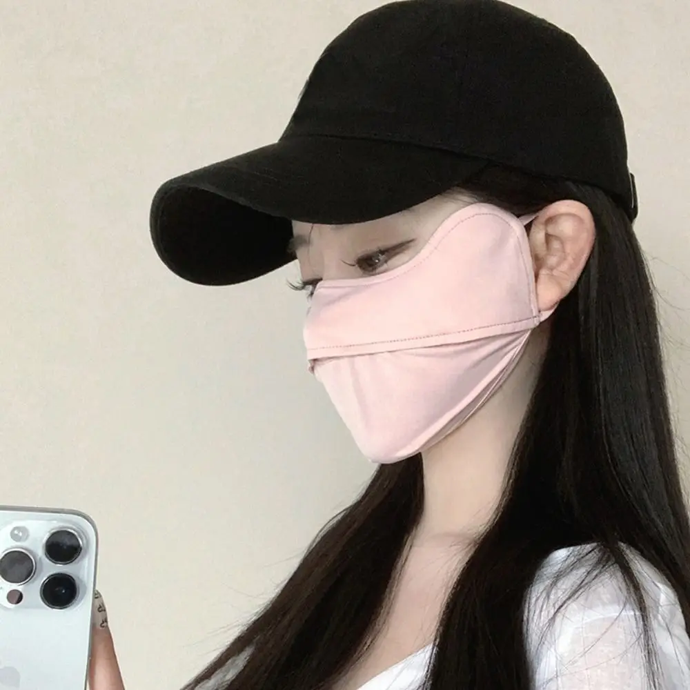 Anti-UV UPF50+ Ice Silk Sunscreen Mask Unisex Face Veil Summer Outdoor Riding Hiking Face Mask Breathable Face Cover Scarf
