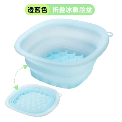 Foldable Face Ice Bath Bowl Facials Plunge Washbasin Silicone Portable Travel Home Skincare Ice Facials Bath