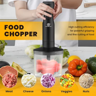 SUPERLEX 4-in-1 Handheld Blender Set, Including 500ml Cup, 350W 2-speed Regulation Suitable For Cutting,Making Soups, And Sauces