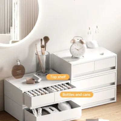 6-Tier Desk Organizer with Drawers Box Office Supplies Jewelry Cosmetics Storage Portable Divider Box Lipstick Skincare Holder