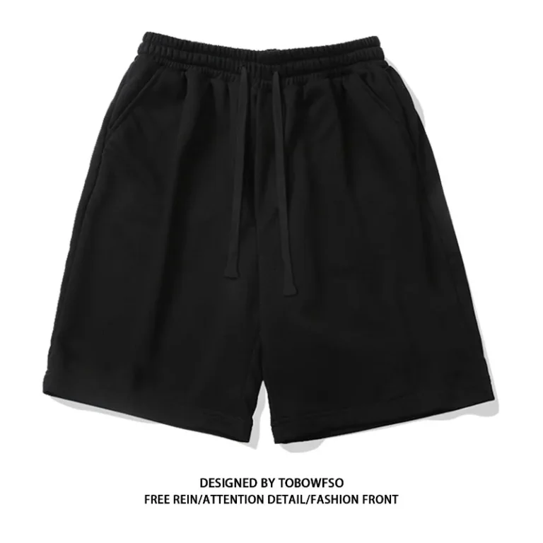 100% Cotton Simple High Street Shorts Men's and Women's Same Summer Loose Five-point Pants White Gray Sports Couple Pants