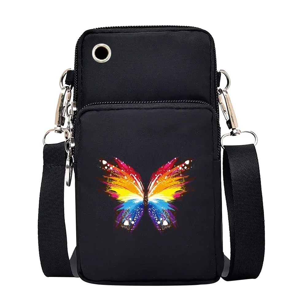 Universal Mobile Phone Bag Iphone 13 Huawei Shoulder Cross-body Package Women Sport Pouch Unisex Arm Wrist Bags Butterfly Print