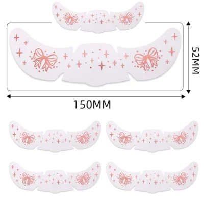 6Pcs/Set Glitter Skincare Freckles Face Tattoo Sparkle Temporary Tattoo Bow Love Kiss Makeup Patch Valentine's Day Face Tattoo