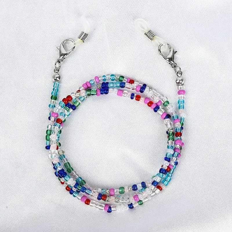 Boho Beaded Glasses Chains Colored Mask Strap Women Face Mask Lanyard Anti Slip Women's Neck Chain For Eyeglass Sunglasses