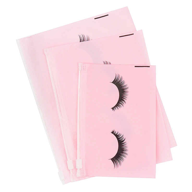 10pcs Eyelash Aftercare Bags With Zipper Toiletry Makeup Pouch Cosmetic Travel Beauty Tool Packaging Lash Extension Supplies