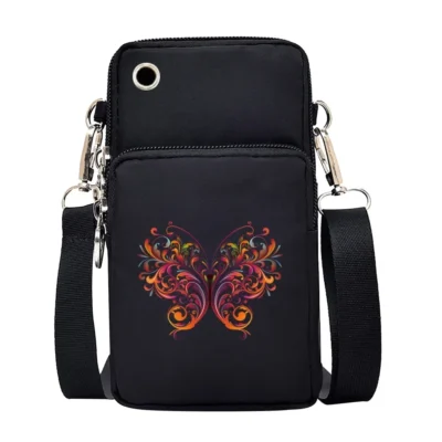 Universal Mobile Phone Bag Iphone 13 Huawei Shoulder Cross-body Package Women Sport Pouch Unisex Arm Wrist Bags Butterfly Print
