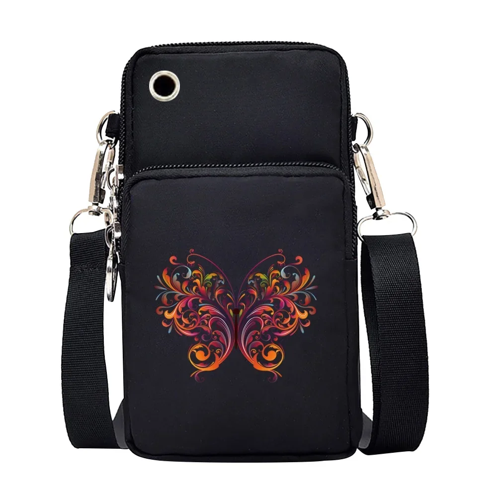 Universal Mobile Phone Bag Iphone 13 Huawei Shoulder Cross-body Package Women Sport Pouch Unisex Arm Wrist Bags Butterfly Print