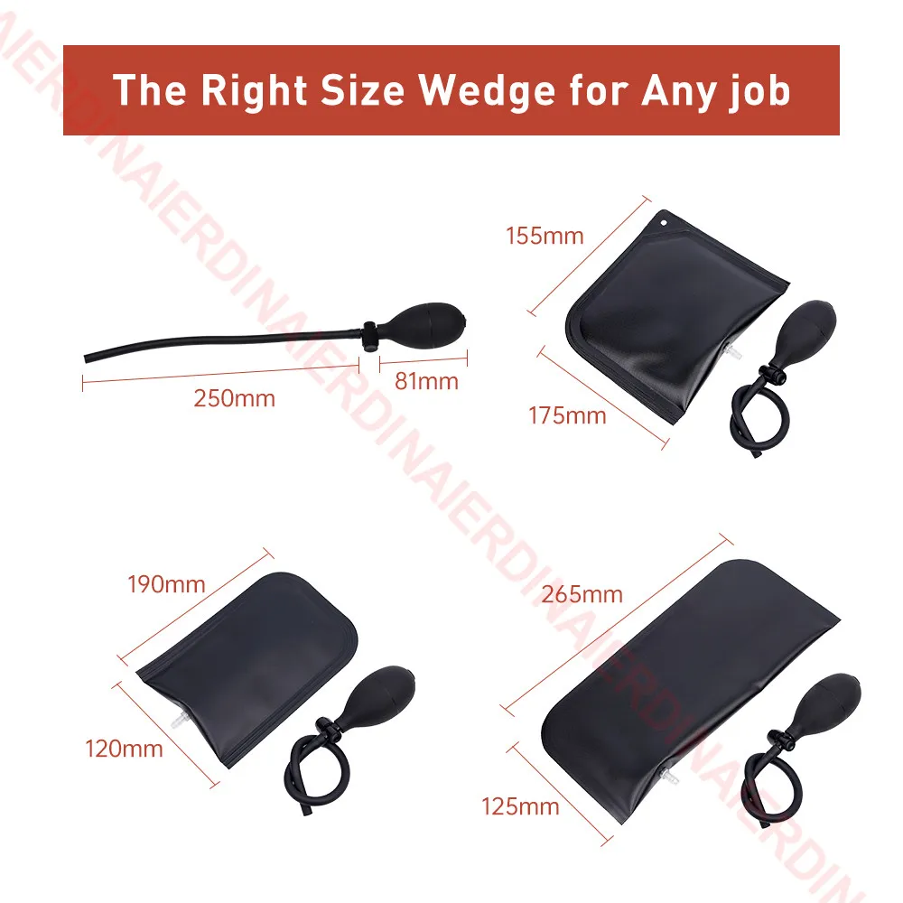 NAIERDI Air Wedge Bag 3 Pieces Strong Air Bag Pump Professional Leveling Kit Locksmith Supplies Tool Auto Airbag Window Repair