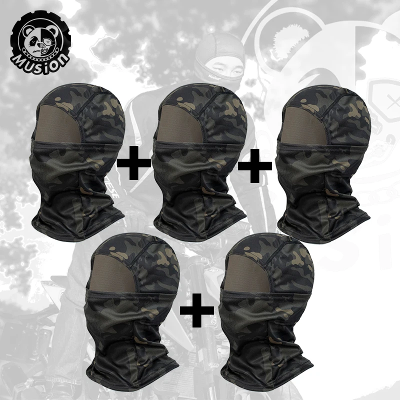 Musion Motorcycle Balaclava Sun Protection Full Face Mask Breathable Mesh Airsoft Mask Balaclava Bicycle Cycling Head Cover Unde