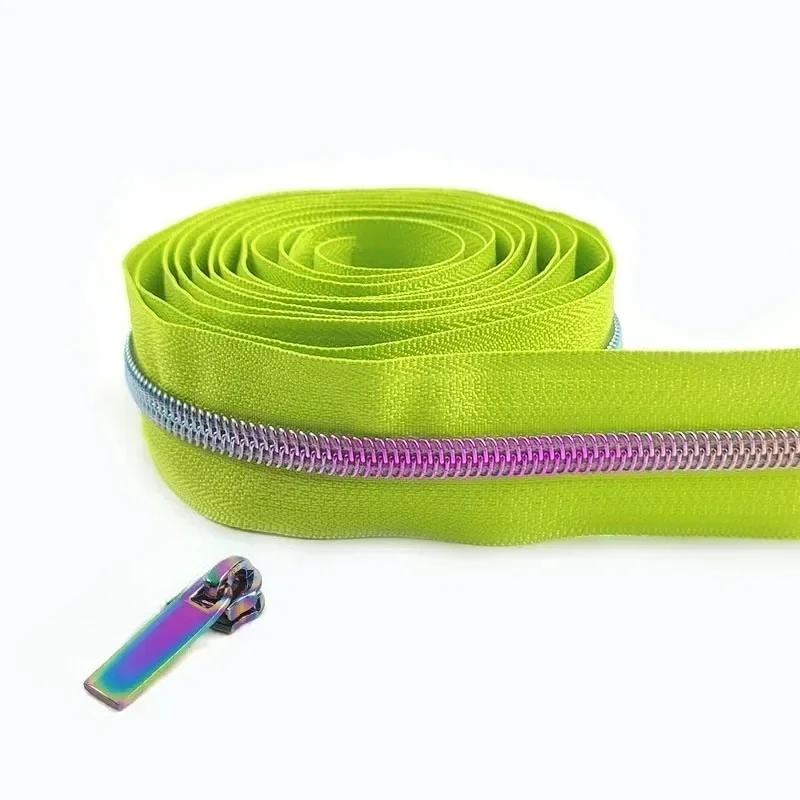 2/5/8/10M 5# Meetee Sewing Nylon Zipper Tape Clothes Zippers Puller Head Bag Jacket Zip Coil Closure Replace Repair Accessories