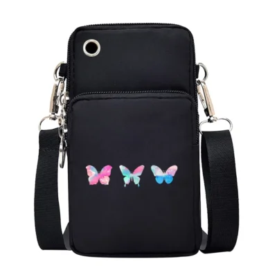 Universal Mobile Phone Bag Iphone 13 Huawei Shoulder Cross-body Package Women Sport Pouch Unisex Arm Wrist Bags Butterfly Print