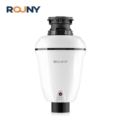 ROUNY Continuous Feed Garbage Disposal with Bladeless, 3/4HP Food Waste Disposer with Stainless Steel Grinding System,White