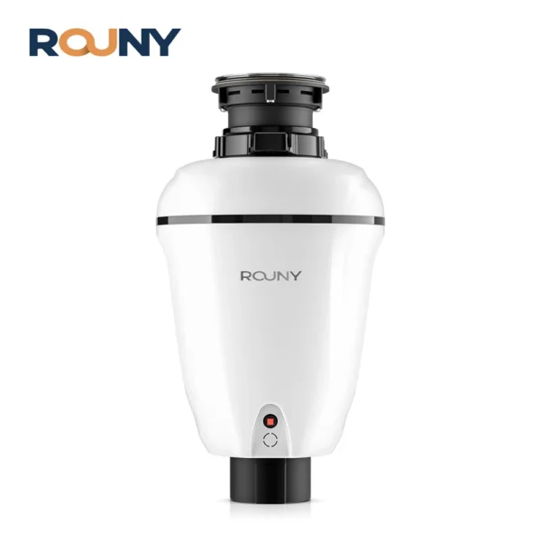 ROUNY Continuous Feed Garbage Disposal with Bladeless, 3/4HP Food Waste Disposer with Stainless Steel Grinding System,White