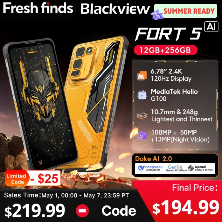 【World premiere】Blackview Fort 5 Rugged SmartPhone 6.78-inch 2.4K 120Hz Display 108Mp Camera 2W BOX Speaker IP68&IP69K Cellpho