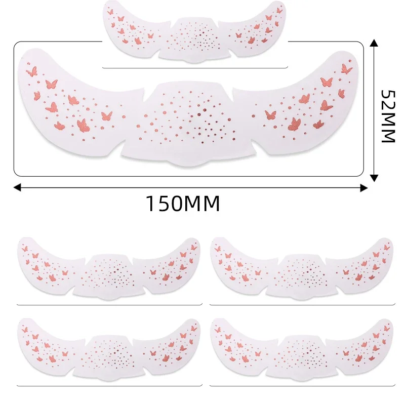 6Pcs/Set Glitter Skincare Freckles Face Tattoo Sparkle Temporary Tattoo Bow Love Kiss Makeup Patch Valentine's Day Face Tattoo