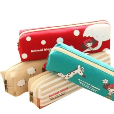 1 Piece Lytwtw's Kawaii Pen Pencil Bag Canvas School Offfice Stationery Makeup Pouch Case holder organizer Cute Things Gift