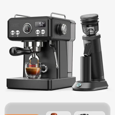 HiBREW H10A Black Espresso Machine Temperature Volume Pre Brewing Adjustable 58mm Portafilter Cappuccino Coffee Maker