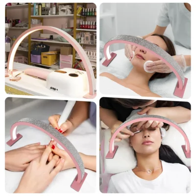 55cm 75cm Half Moon Light Half Moon Nail Desk Lamp with remote mobile phone clip for Eyelash Extension Nail Lash Tattoo Skincare