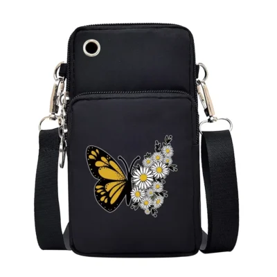 Universal Mobile Phone Bag Iphone 13 Huawei Shoulder Cross-body Package Women Sport Pouch Unisex Arm Wrist Bags Butterfly Print