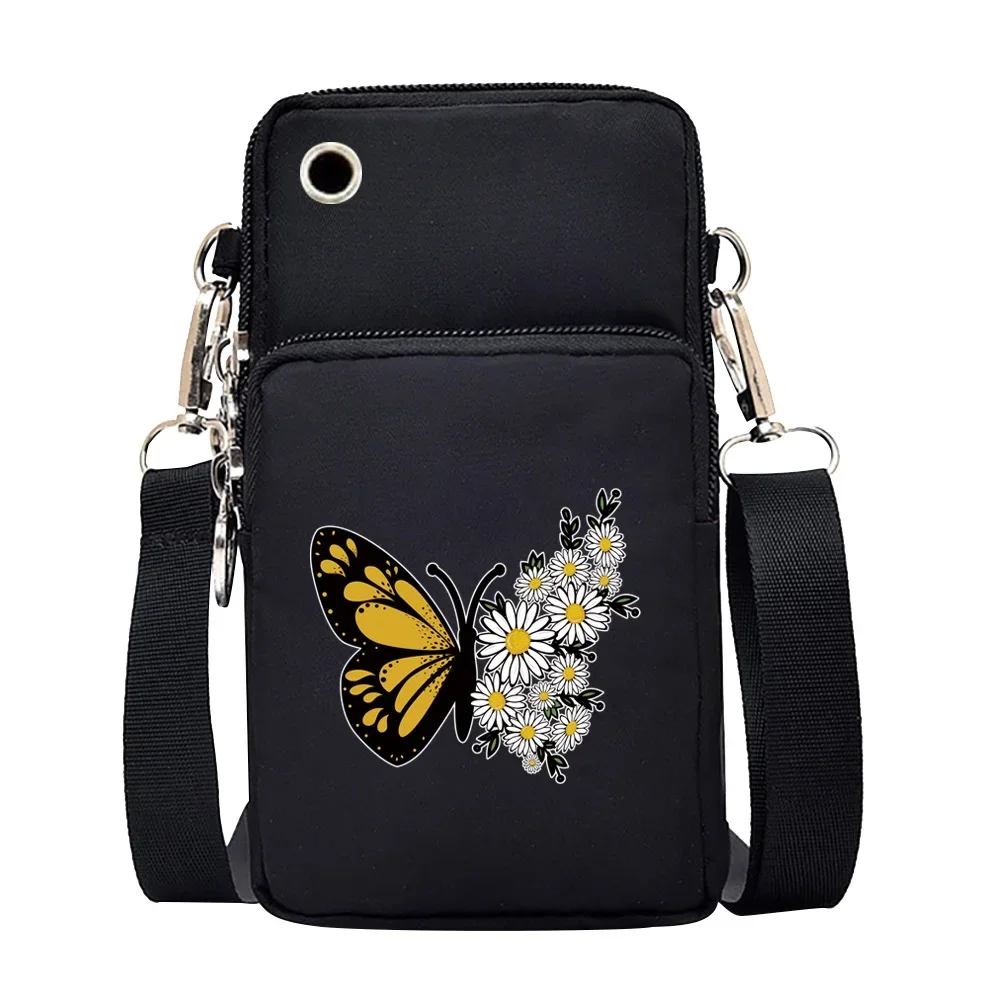 Universal Mobile Phone Bag Iphone 13 Huawei Shoulder Cross-body Package Women Sport Pouch Unisex Arm Wrist Bags Butterfly Print