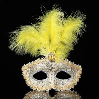 Party Mask Women Masquerade Luxury Peacock Feathers Half Face Mask Cosplay Costume Venetian Mask For Children