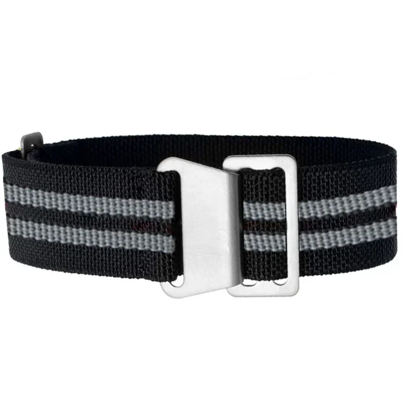 60s French Troops Parachute Bag Elastic Watch Strap 20mm 22mm Nylon Watchbands Man's Universal Smart Watch Fabric Wristband