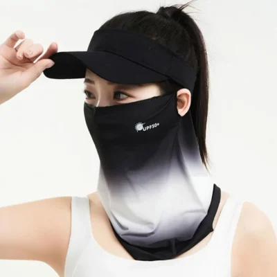 Breathable Sunscreen Face Veil Ice Silk Face Mask Sun Protection Neckline Face Cover Summer Cycling Hiking
