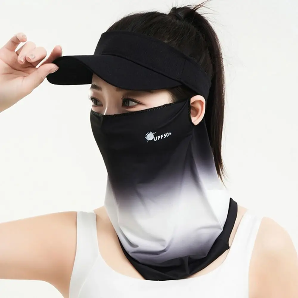 Breathable Sunscreen Face Veil Ice Silk Face Mask Sun Protection Neckline Face Cover Summer Cycling Hiking