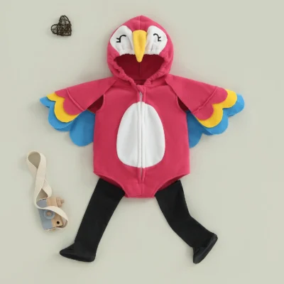 Baby Halloween Costumes Outfit Girl Boy Hooded Romper Jumpsuit With Long Socks Bird Cosplay Costumes Clothes
