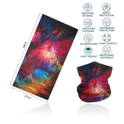 Seamless Bandana Sky Stars Printed Cycling Bandana Rave Face Mask Women Men for Dust Wind Sun Protection Face Scarf Mask Cover