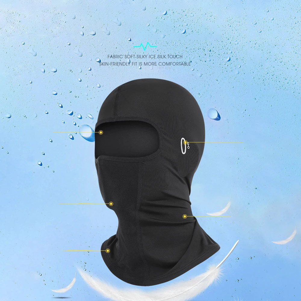 UV Protection Full Face Mask Hiking Ice Silk Sun Hat Men Women Balaclava Sunglasses Holes Scarf Cooling Cycling Face Cover Beach