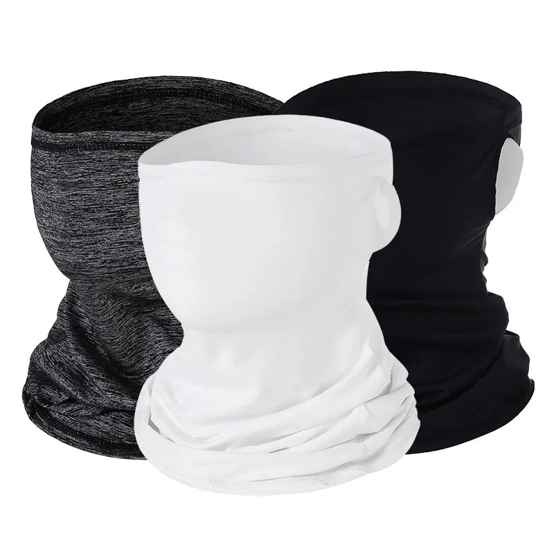 Summer Ice Silk Face Mask Outdoor Cycling Face Cover UV Protection Breathable Neck Warmer Scarf Ear Motorcycle Bandana Facemask